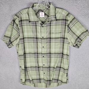 Flylow Pearl Snap Button Down Plaid‎ Short Sleeve Shirt Men's Medium